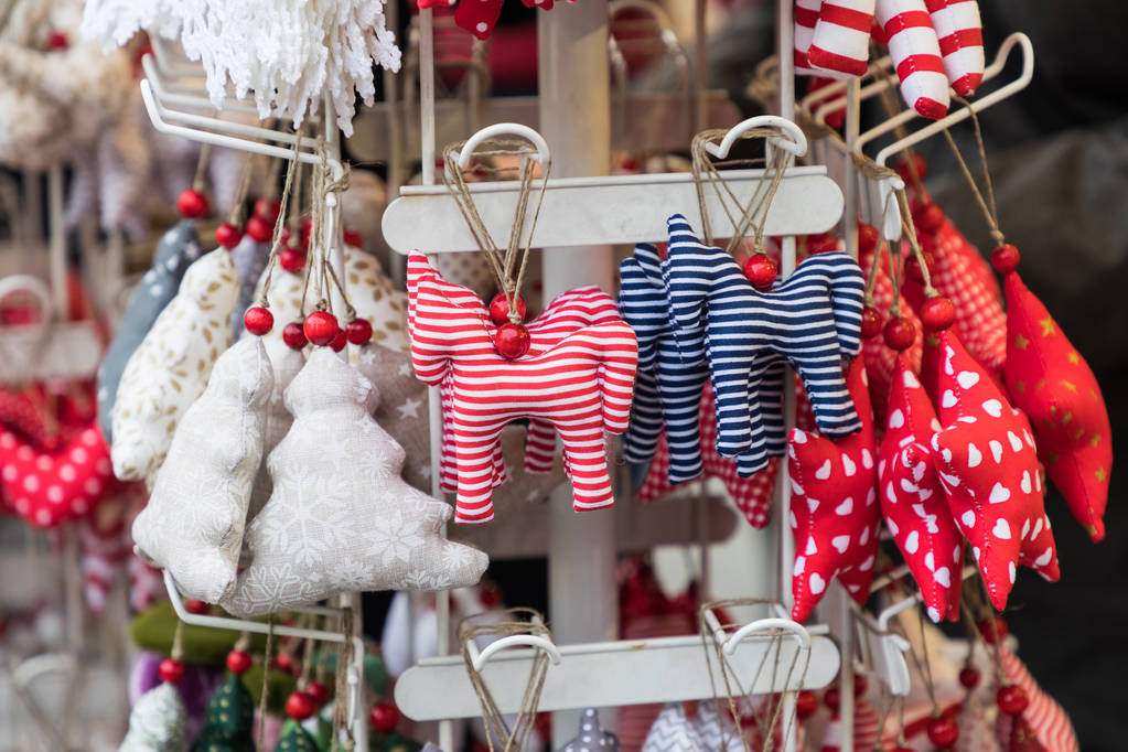 Colorful decorations on the Christmas market